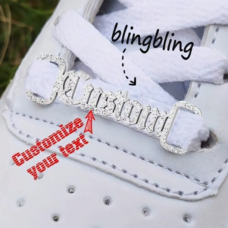 Custom Name Shoe Buckle With Bling, Personalized Shoe Buckle With Bling Accents, Custom Stainless Steel Nameplate,Perfect Gift For Boyfriend Or Family